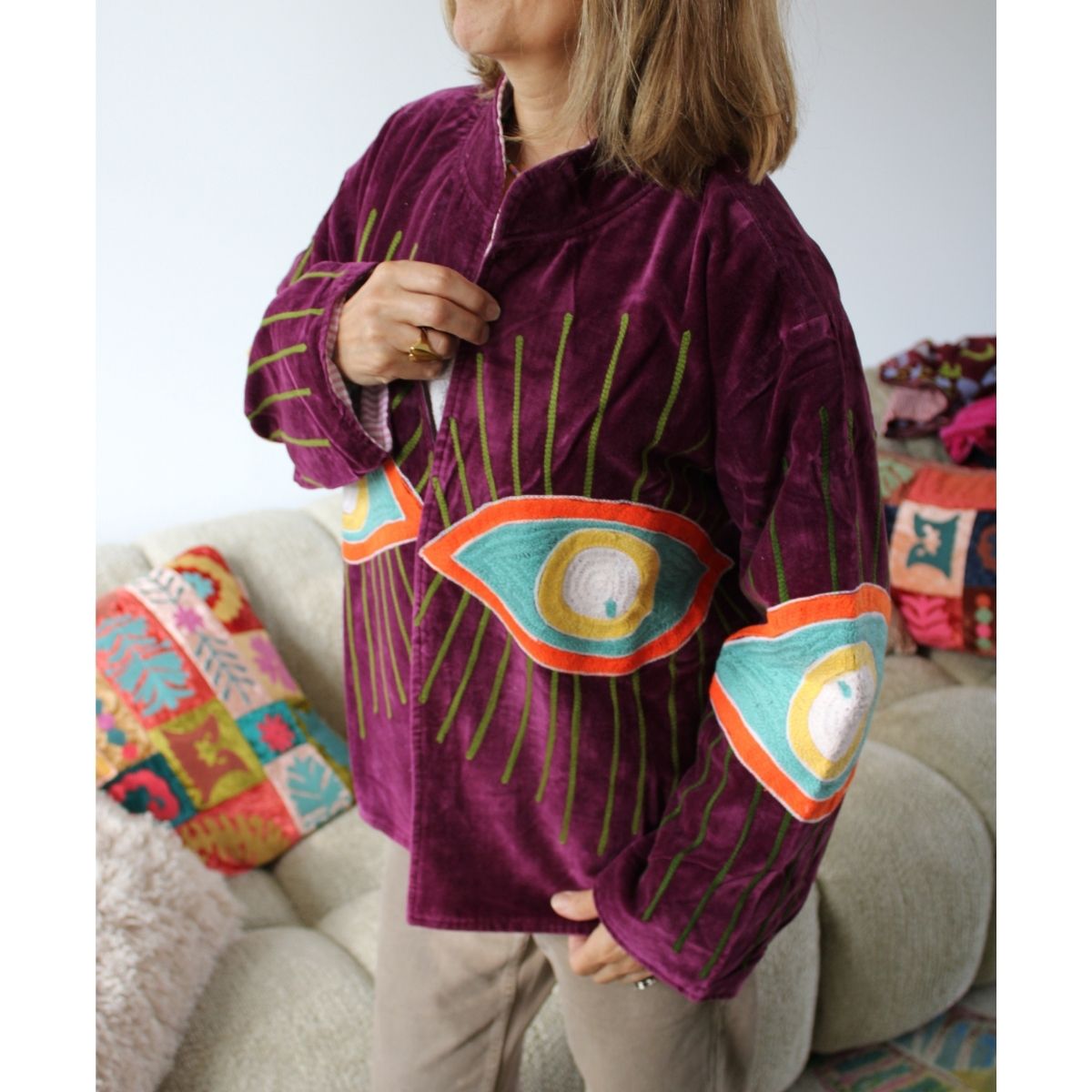 Velvet Embroidery Jacket - The Eye