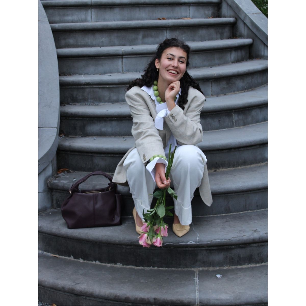 Paarse handtas schoudertas leer