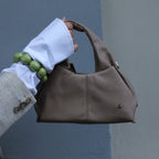 Bruin beige handtas schoudertas leer