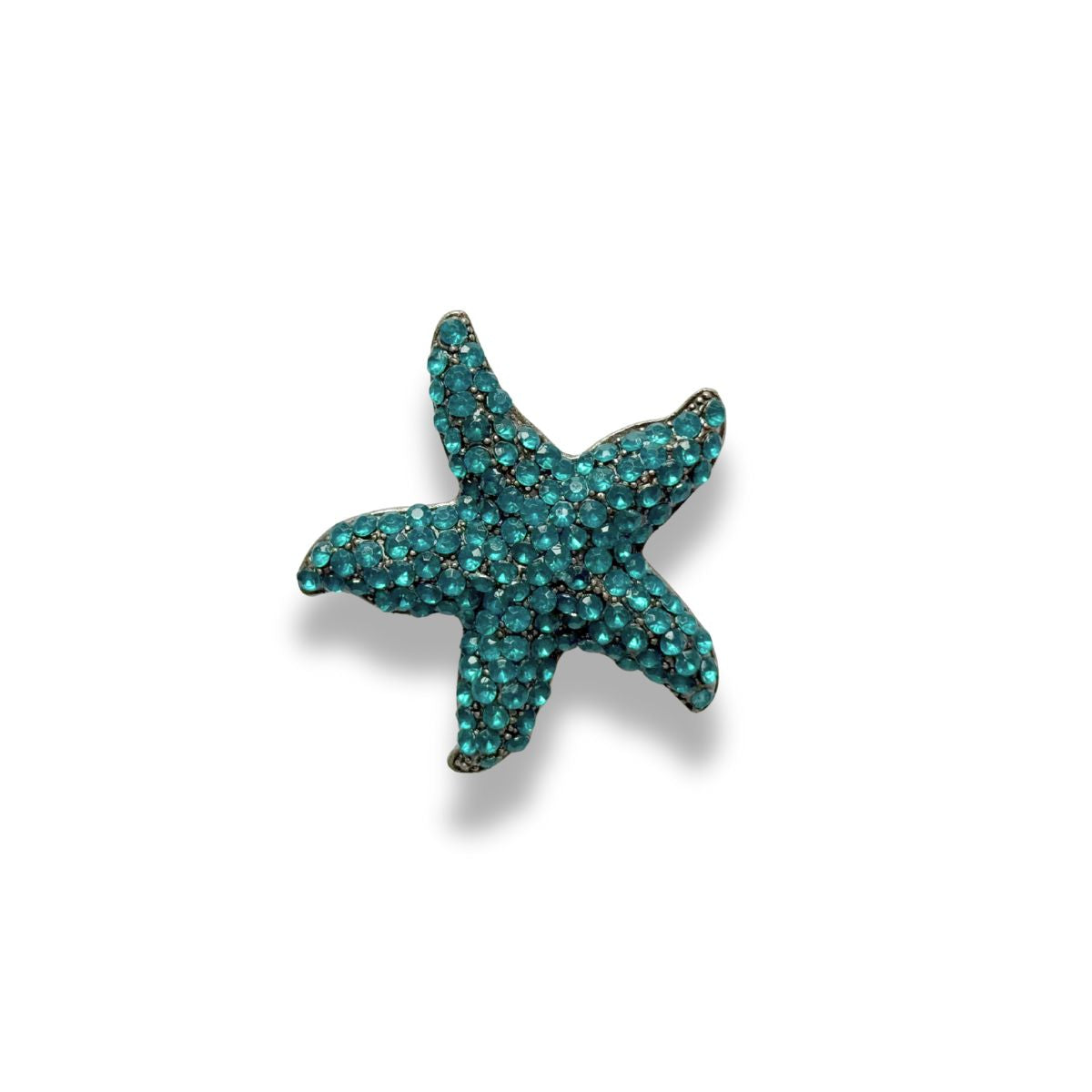 Zeester ster turquoise blauw broche diamant goud metaal steen