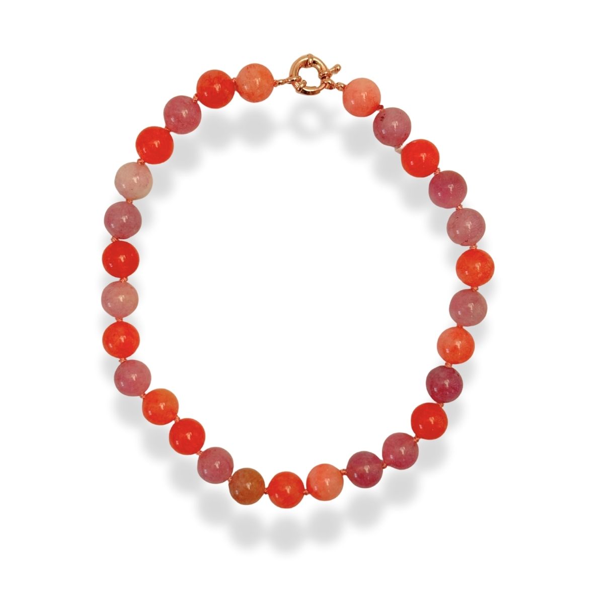 Oranje Stenen kralen ketting